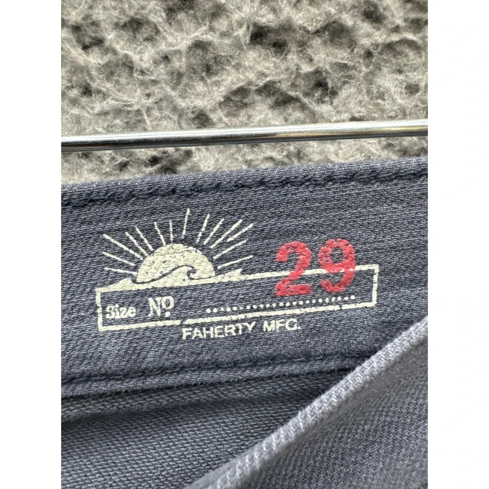 Faherty Raw Hem Altered Denim Jean Shorts Gray Dark Wash Mens Size 29